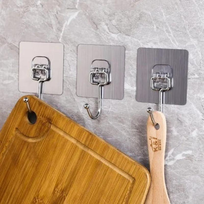 Pack Of 10 Large Adhesive Hooks for Hanging Heavy Duty Wall Hooks PVC