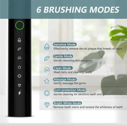Sonic Electric Toothbrush Rechargeable Smart Timer Teeth Whitening Toothbrush (4 bursh heads)