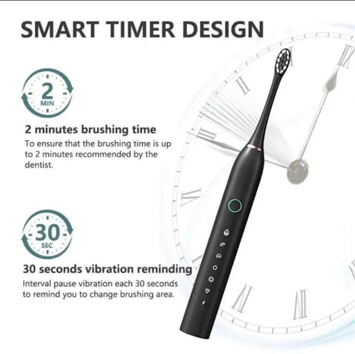 Sonic Electric Toothbrush Rechargeable Smart Timer Teeth Whitening Toothbrush (4 bursh heads)