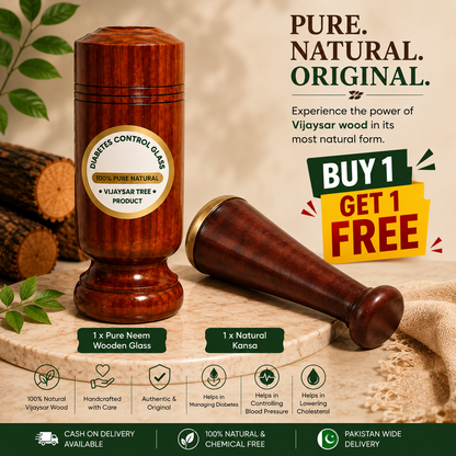 🌿 Pure Neem Wooden Glass and kansa wood massager