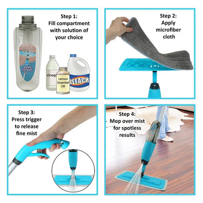 Floor cleaning Spray Mop With Replaceable Microfiber Pad