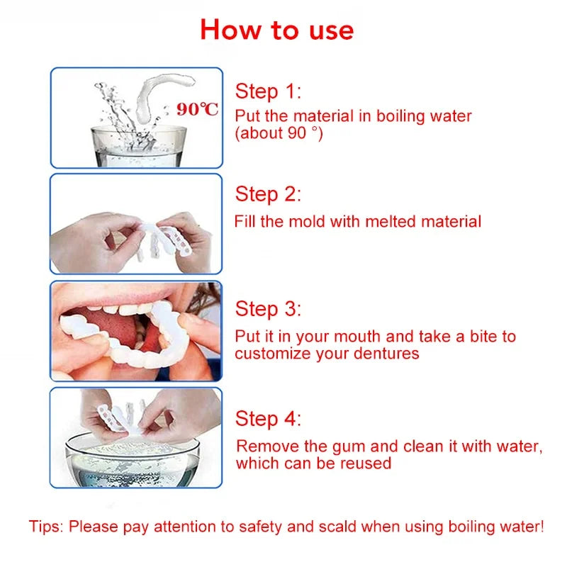 Instant Smile Reusable Snap On Veneers (Upper & Lower) Premium Quality